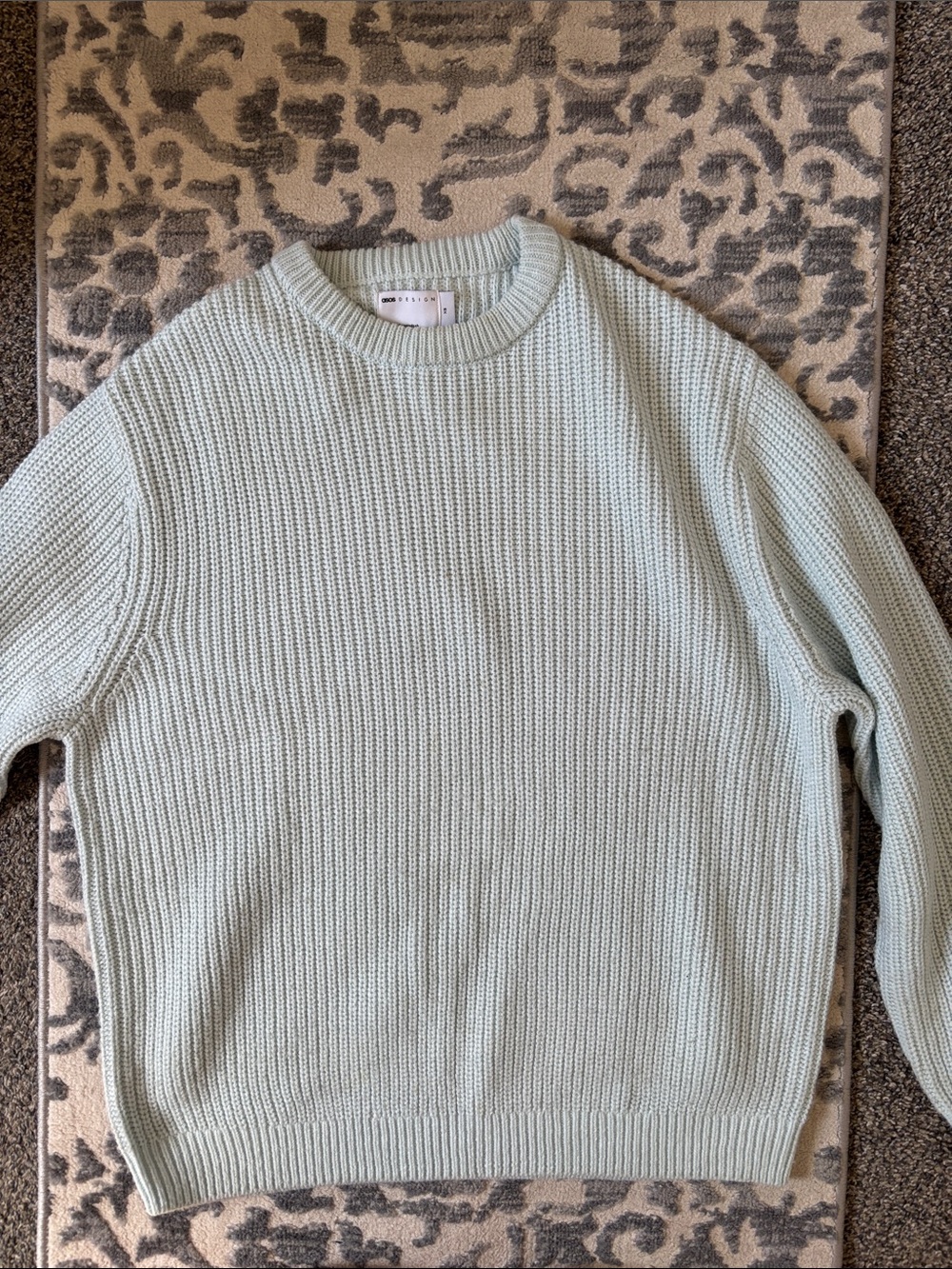 ASOS Men's OVERSIZED Crewneck Sweater in Sage Green